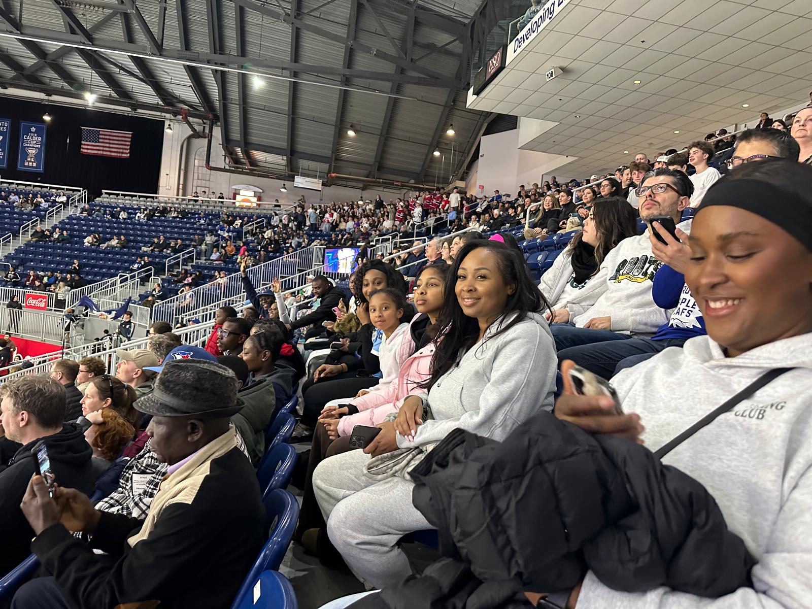 Families attending a sporting event